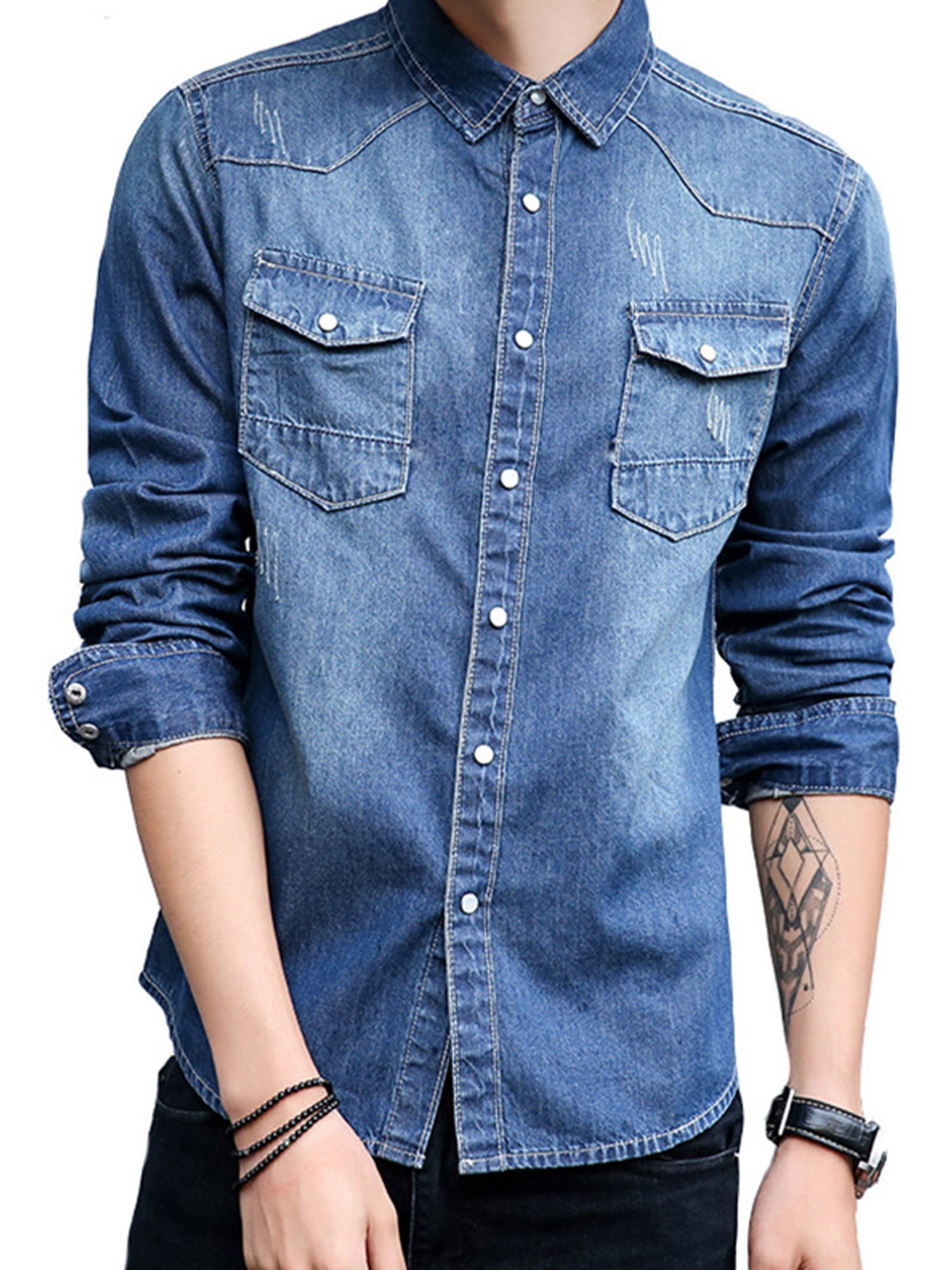 Faded Denim Shirts - Buy Faded Denim Shirts online in India